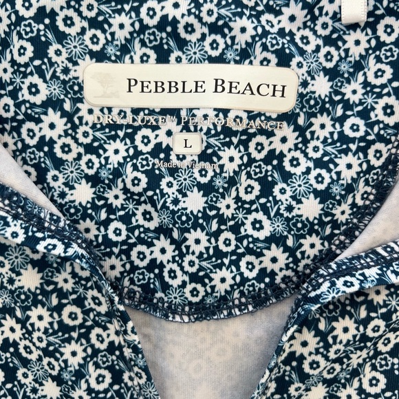 Floral Sleeveless Polo - Navy and White - Picture 4 of 4